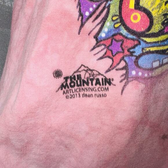 2013 The Mountain MD Racerback Tank Pink Dye Dress Psychedelic Rainbow Wolf Head - Picture 4 of 8